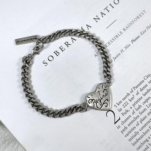 925 Sterling Silver Korean Love Bead Crown Peach Heart Bracelet Retro Female INS Unique Design Fshion Jewelry Gift