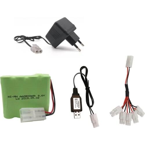 9.6v 2800mAh Rechargeable Battery + 9.6v Charger For Rc toy Car Tank Train Robot Boat Gun NIMH AA 9.6v Battery Pack 1pcs to 2pcs
