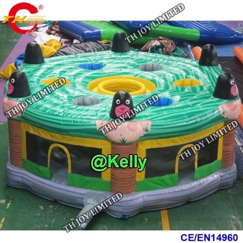 Free door shipping commercial giant inflatable human poke a mole sport game for sale, cheap inflatable whack a mole carnival toy