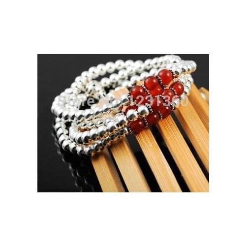 Pure Handmade Agate 100% 925 Sterling Silver Bracelet&Necklace Fashion Elegant Beads Bracelet Fine Jewelry For Birthday Gift