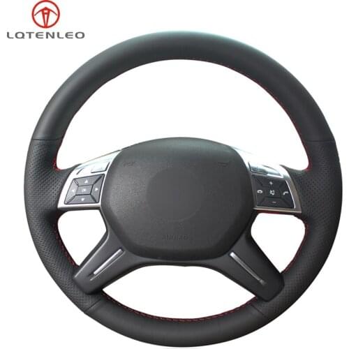 Black PU Artificial Leather DIY Car Steering Wheel Cover For Mercedes Benz E400 GL350 500 550 ML320 350 400 500 550 2012-2015