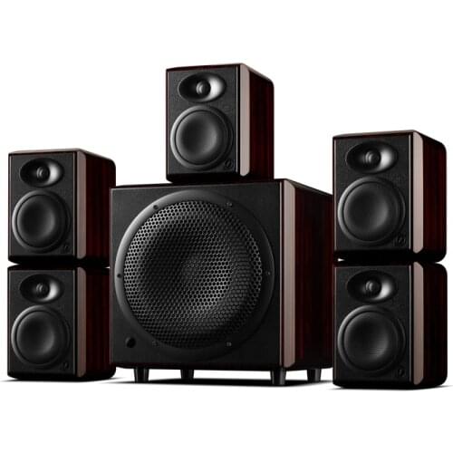 HiVi Swans H5 5.1 Channel Monitor Speakers HIFI Active Home Theater System H10-10 inch One-way vented active subwoofer H5-5.25