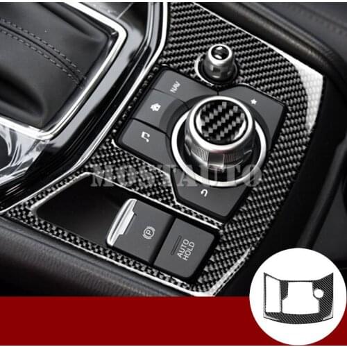 For Mazda CX-5 KF Carbon Fiber Console Gear Box Multimedia Trim Cover 2017-2019 1pcs Car Accessories Interior Car Decor