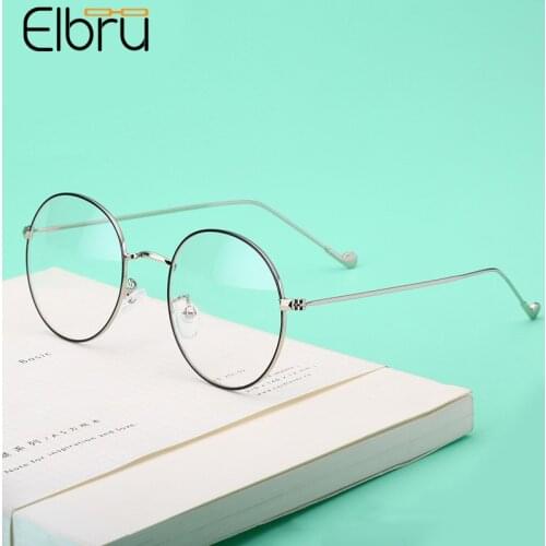 Elbru Vintage Round Reading Glasses Metal Frame Presbyopic Eyeglasses Hyperopia Spectacles Portable Gift For Elderly Men Women