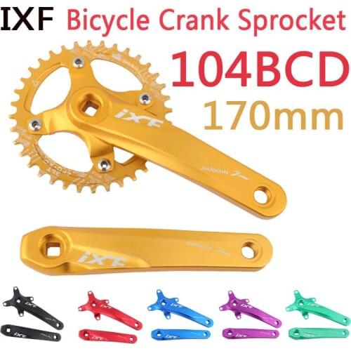 IXF Bicycle Square Hole Sprocket 104BCD 170 mm Crank 32T/34T/36T Narrow Chain Disc Mountain Bike Crank Set Bicycle Crank Set