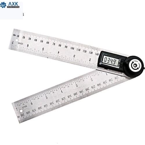 Digital Angle Ruler Meter 360 Degree 200mm 2 In 1 Calipers Stainless Steel 0.01mm 0-200mm Electronic Oloey Metalworking Axk-202