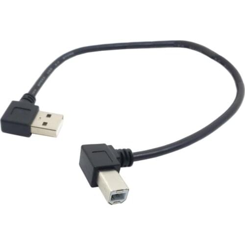Left Angled USB 2.0 A Male to Left Angled B type Male 90 degree Printer Scanner Cable 20cm