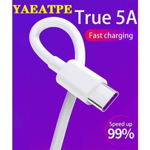 USB Type C Cable For Samsung Huawei 5A Fast USB Charging Type-C Charger Data Cable For Xiaomi Redmi USB C Cable