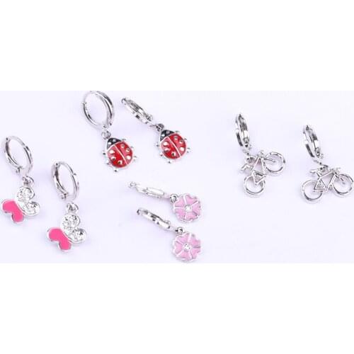 Korean jewelry small pendant earrings for women 2020 Simple insect moon pea student campus youth butterfly plug earring