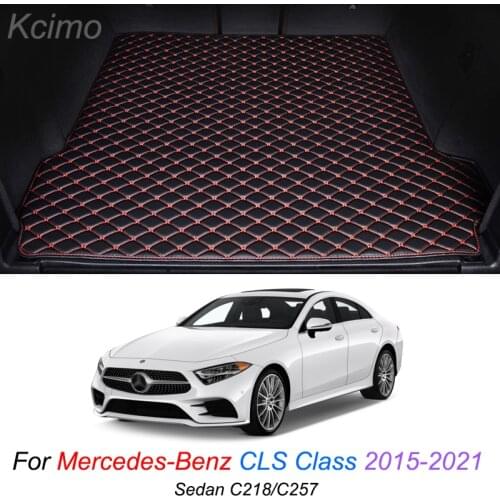 Custom Leather Car Trunk Mats For Mercedes-Benz CLS Class 2015-2021 Rear Trunk Floor Mat Tray Carpet Cargo Liner Accessories