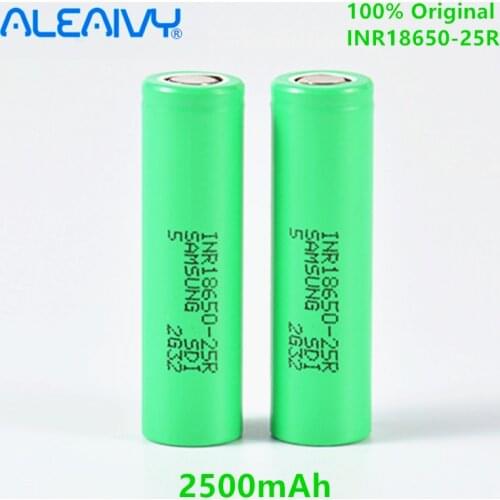 ALEAIVY 18650 Lithium Rechargeable Battery New 100% Original INR1865025R 3.7v 2500mah 18650 battey For Flashlight batteries