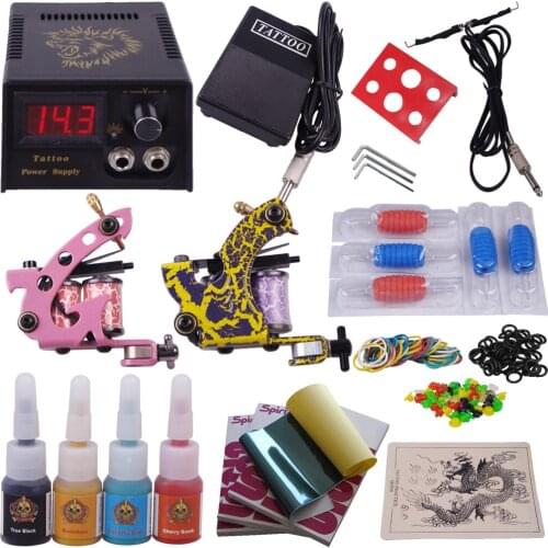 Permanent makeup pen machine 2 top tattoo machine 4 color inks YLT-89