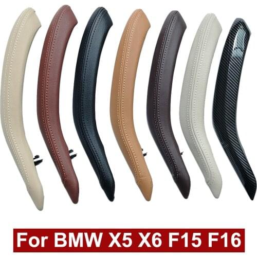 LHD RHD Upgraded Interior Door Handle Outer Leather Cover Set For BMW X5 X6 F15 F16 2014-2018