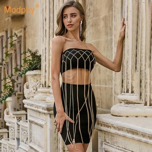 Fashion Tassel Hollow Bandage Dress WomenS Sexy Off-The-Shoulder Bodycon Mini Club Evening Party Vestidos 2020 Summer New