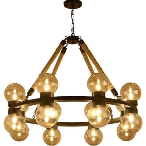 Modo Chandelier Edison Industrial Pendant Light Bulb Glass Ball Ceiling Lamp Fixture LED Suspension Lamps PA0475
