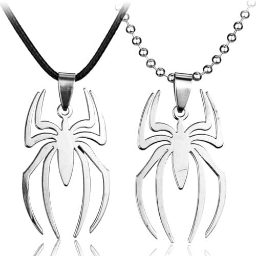 Women Men Necklace Stainless Steel Spider Pendant Necklaces Jewelry Fashion Accessories