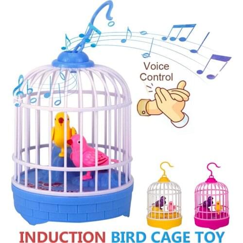 Singing Bird Interactive Toys For Kid Simulation Induction Sing Move Bird Cage Voice Control Activate Kids interaction Toy Gift