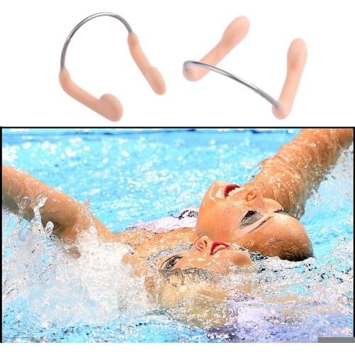 Durable No-skid Soft Silicone Steel Wire Nose Clip for Swimming Diving Water Sports Swimming Nose Clip Skin Color 35 x 30 x20mm