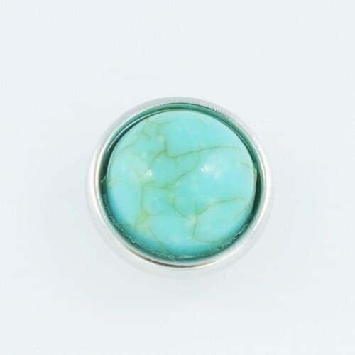 10PCS 12MM Turquoise stone snap buttons for DIY snap bracelets snap jewelry shinning charm wholesale NS5006