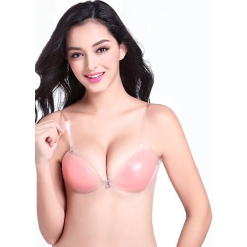 Self-adhesive Unwired Bra Push Up Silicone Bralette Backless Strapless Invisible Sticky Bra Without Frame Female Beauty Lingerie