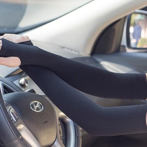 Ice Silk Sunscreen Outdoor Arm Cover Women Men Half Finger Sleeves Long Gloves Sun UV Protection Protector Cover Arm Sleeves