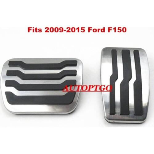 NO Drill OE Style Steel Car Gas Fuel Brake Pedal Pads Accessory Kit For Ford F150 2009-2015 Accelerator Pedals 2Pcs Fast Ship