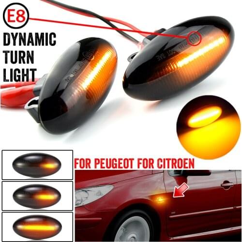 For Peugeot 307 206 207 407 107 607 Citroen C1 C2 C3 C5 LED Dynamic Turn Signal Light Flowing Water Side Marker Indicator Light