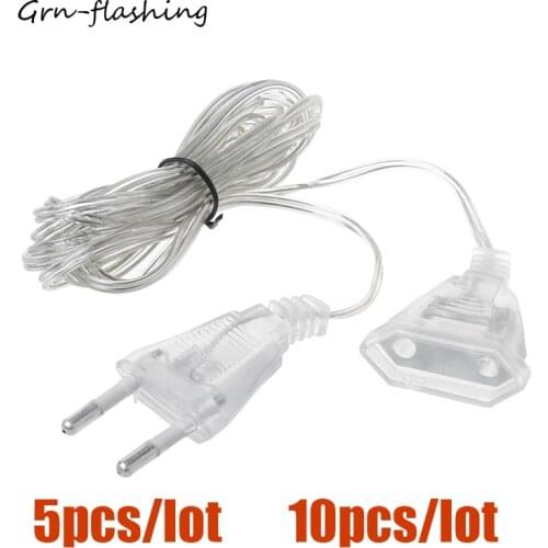 5/10pcs 3M LED String Light Power Extension Cords EU Plug Cable Extender Wire For Holiday Light Wedding Party Home Decoration