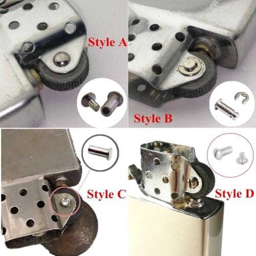 4 Styles Universal Flint Steel Wheel Cam Rivets Replacement Gear Pin Set For ZP Kerosene Oil Lighter Repair Parts DIY Accessory