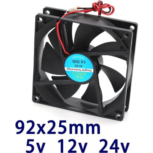 3d printer fan 9225 2pins 92mm 92x92x25 mm graphics card air ventialtion m motor DC 5V 12V 24V 2P 1pcs