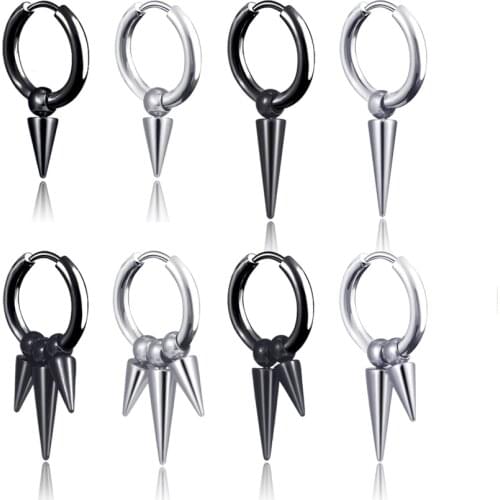 Punk Rivet Drop Earrings For Men Woman Classic Stainless Steel Earrings Jewelry Gift Free Combination Wholesale