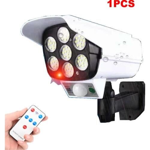 Remote Solar motion sensor lamp light Fake Dummy Camera Bullet Waterproof Outdoor Indoor Security Surveillance Camera Flashing R
