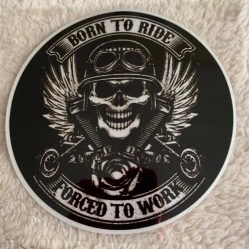 Wallner BORN TO RIDE Skull Sticker Car Fuel Tank Window Home Decoration Happy Halloween Wall Floor Sticker Horror Wall Stickers