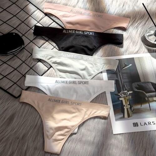 Womens Sexy Panties Sports Striped Low Waist Seamless Minimalist Thong M-L Sports Seamless Briefs Sexy Fitness Girl Panties