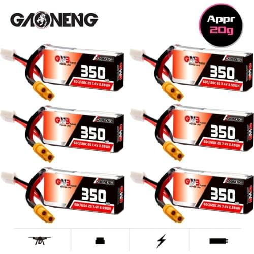 1-10PCS Original Gaoneng Gnb HV Lipo Battery 350Mah 2S 7.4V 60C/120C With XT30 Plug For Beta75X Rc Drone Fpv racing Drone