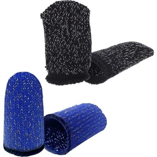 1Pair Sweat-Proof Knitted Fabric Finger Cover Game Touch Screen Finger Sleeves