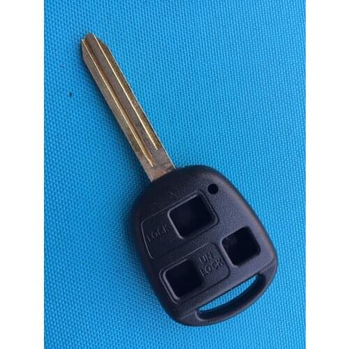 1Pcs Of New Replacement Key Shell For Toyota 3 Buttons Remote Case Blank With Uncut Toy43 Blade Keyless No Logo Car Accessories