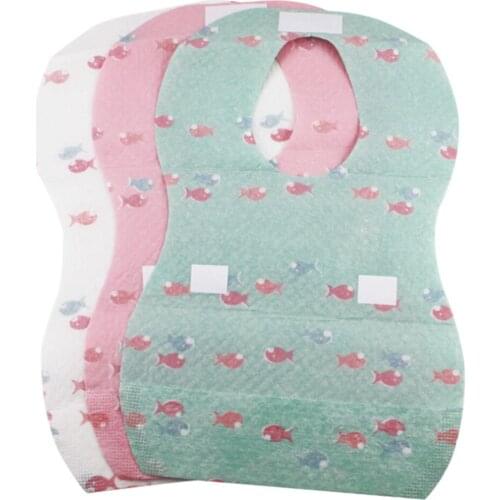 10PCS Disposable Baby Bibs EVA Waterproof Lunch Feeding Bibs Baby Cartoon Feeding Cloth Children Baby Apron Babador