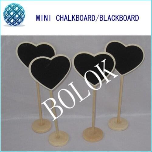 100pcs/lot Small Wooden Hearts Blackboard ,Wedding Table Numbers,Mini Wooden Chalkboards on Stand,free shipping