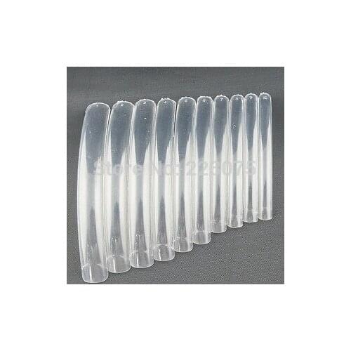 100Pcs Clear Extra Long Acrylic UV Gel False Half Nail Art Salon Manicure Tips