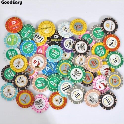 1000 Pcs Customized Poker Chips Clay Iron ABS Casino Chips Hold'em Poker Monte Carlo Crown Poker Chip Customizable Design LOGO