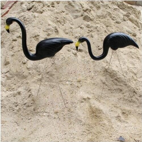 Free shipping,2pcs/lot,Plastic Crafts Black Flamingo Garden Ornamental Grassland Garden Ornament Garden Landscape Black Swan