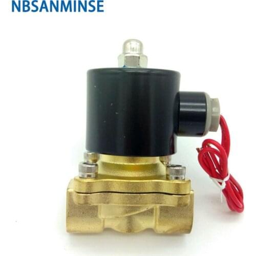 NBSANMINSE 2W 025 1/8 1/4 3/8 1/2 3/4 Two Way Solenoid Brass Valve Normally Closed for Water Oil Air Diesel-Gas Fuels