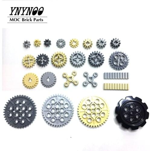 500 Grams/lot High-Tech Gears Bulk Bricks Car Accessory Gear Building Blocks DIY Toys Compatible with 4019 94925 32198 MOC Parts
