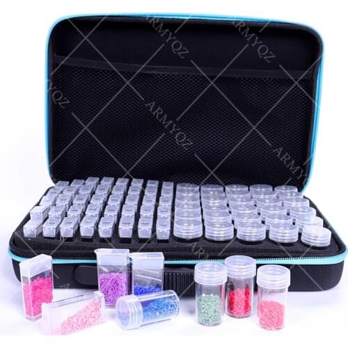 70 Bottles Square Diamond Painting Accessories Container Storage Bag Box Carry Case Diamond Embroidery Tools Handbag