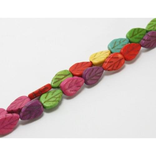 9*13mm Howlite Leaf Beads Synthetise Dyed 15'' For Necklace/Bracelet BTB201-99