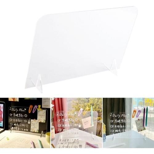 Acrylic Note Board With Base Stand Transparent Durable Lightweight Long Lasting Reusable Note Board For Home School Office