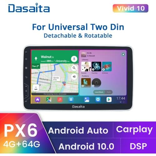 Dasaita Vivid Car Radio 2 Din Android Carplay Android Auto Car stereo 10.2" Touch Screen IPS 1280*720 Bluetooth GPS Navigation