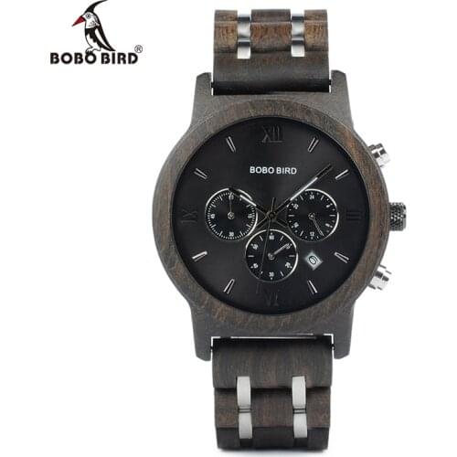 BOBO BIRD Luxury Watch Men Metal Wooden Chronograph Mans Quartz Wristwatch Male Auto Date Clock Custom Logo Dropship Armbanduhr