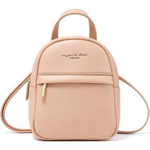 Brand Designer Mini Backpack Women Fashion Leather Shoulder Bag For Teenage Girls Multi-Function Ladies Purse Bookbag Mochila